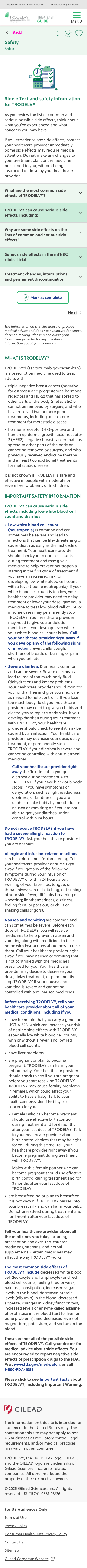 Trodelvy Patient Treatment Guide Mobile Design 8
